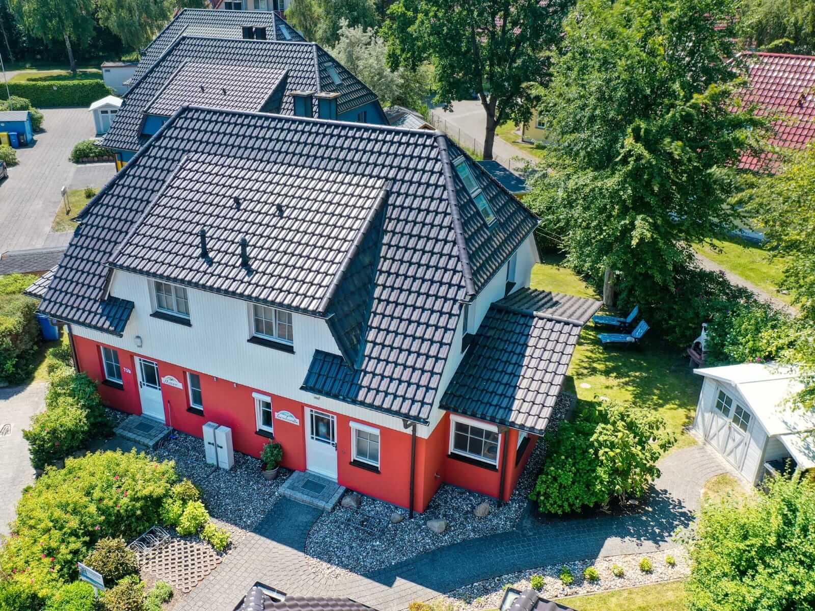 Luftaufnahme vom Ferienhaus in Zingst